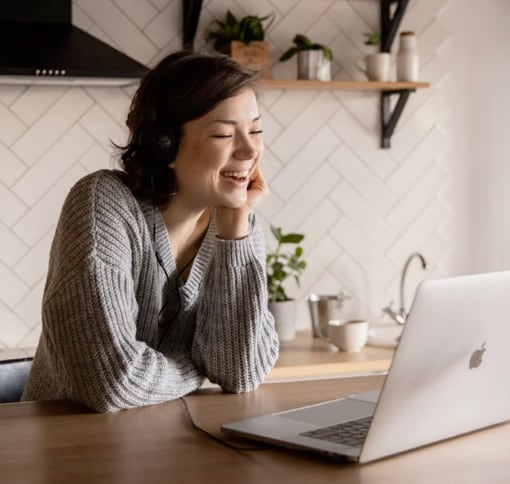 woman in videocall on portable